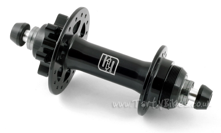 bike rear hub such as an atomz fixed hub pictured below you could use a freewheel on the threads too if you wanted 135mm spacing but you could